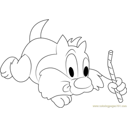 Baby Sylvester The Cat Free Coloring Page for Kids