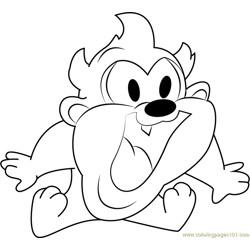 Baby Taz Free Coloring Page for Kids