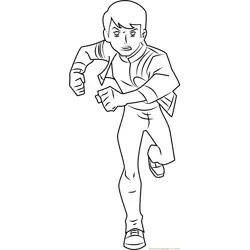 Ben 10 in Action Free Coloring Page for Kids