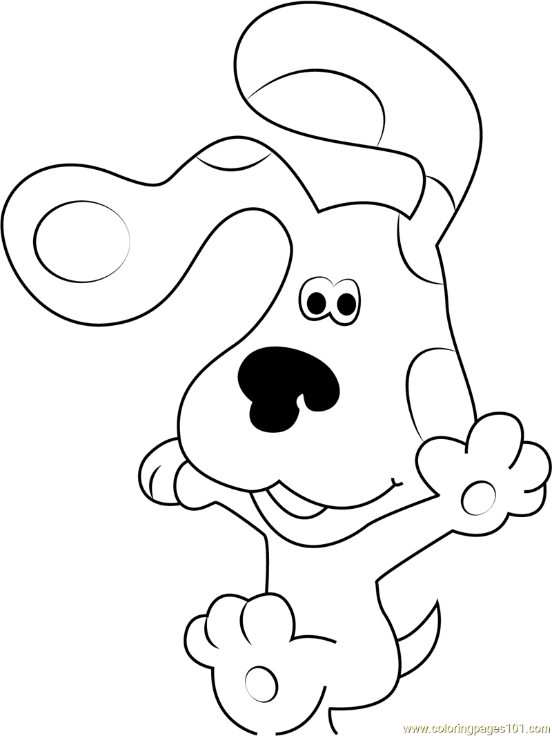 Happy Blue Clues Coloring Page for Kids Free Blue's