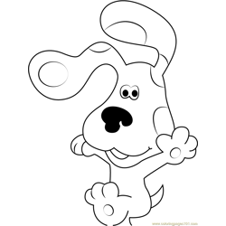 Happy Blue Clues Free Coloring Page for Kids