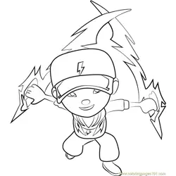 BoBoiBoy Thunderstorm Free Coloring Page for Kids