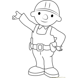 Bob the Builder Showing Something Free Coloring Page for Kids