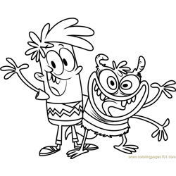 Bunsen and Mikey Free Coloring Page for Kids