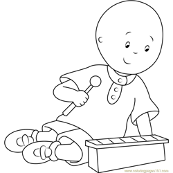 Caillou Playing Game Free Coloring Page for Kids