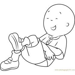 Caillou Relaxing Free Coloring Page for Kids