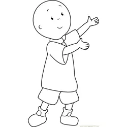 Caillou Showing a Something Free Coloring Page for Kids