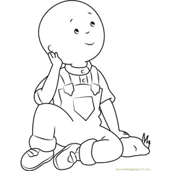 Caillou Thinking Free Coloring Page for Kids