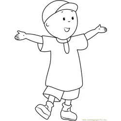 Caillou Welcoming You Free Coloring Page for Kids