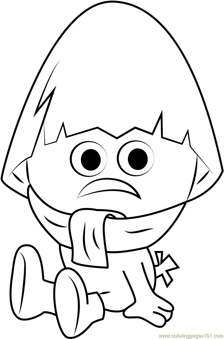 Nervous Calimero Coloring Page for Kids - Free Calimero Printable