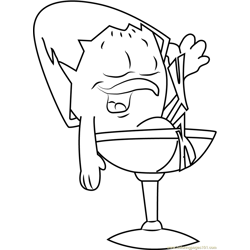 Calimero Sitting in Glass Free Coloring Page for Kids
