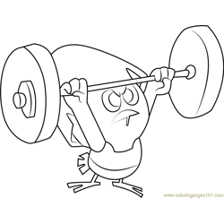 Calimero doing Workout Free Coloring Page for Kids