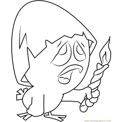 Calimero with Candle Free Coloring Page for Kids