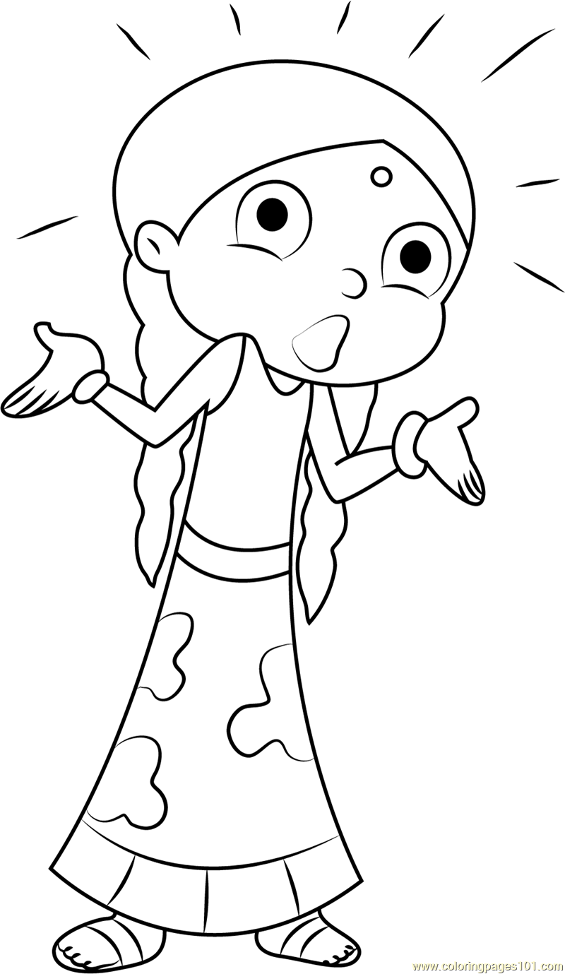 Chutki Coloring Page for Kids - Free Chhota Bheem Printable Coloring Pages  Online for Kids  | Coloring Pages for Kids