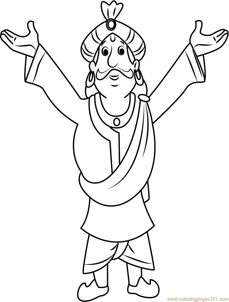Raja Indravarma Coloring Page for Kids - Free Chhota Bheem Printable Coloring  Pages Online for Kids  | Coloring Pages for Kids
