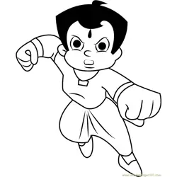 Angry Chhota Bheem Free Coloring Page for Kids
