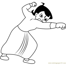 Chota Bheem from Dholakpur Free Coloring Page for Kids