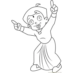 Dancing Chhota Bheem Free Coloring Page for Kids