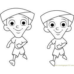 Dholu and Bholu Free Coloring Page for Kids