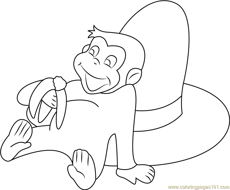 Curious George Sitting on Hat
