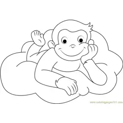 Curious George Going to Sleep Free Coloring Page for Kids