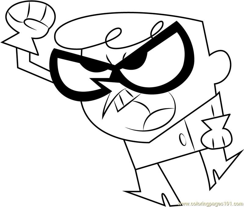 Mad Dexter Coloring Page for Kids - Free Dexter's Laboratory Printable