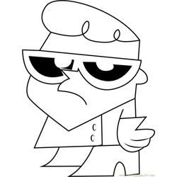 Cool Dexter Free Coloring Page for Kids