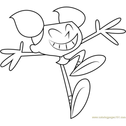 Dee Dee Dancing Free Coloring Page for Kids