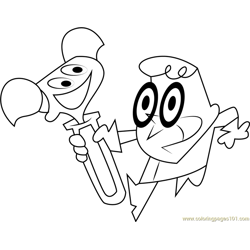 Dexter and Dee Dee Free Coloring Page for Kids