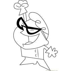 Happy Dexter Free Coloring Page for Kids