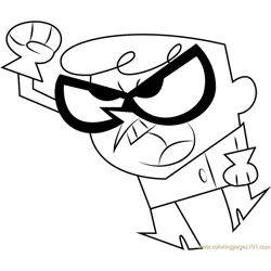 Mad Dexter Free Coloring Page for Kids