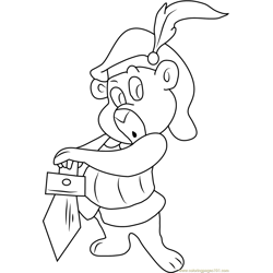 Cubbi Gummi with Sword Free Coloring Page for Kids