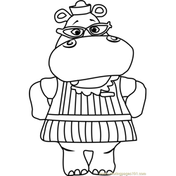 Hallie McStuffins Hippo Free Coloring Page for Kids