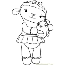 Lambie Free Coloring Page for Kids