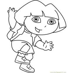 Dora Jumping Free Coloring Page for Kids