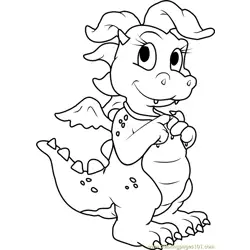 Dragon Tales Cassie Pink Dragon Free Coloring Page for Kids