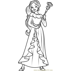 Princess Elena Free Coloring Page for Kids