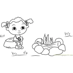 Franny's Sitting on Rock Free Coloring Page for Kids