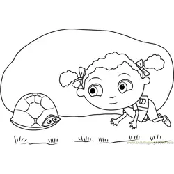 Franny's with Tortoise Free Coloring Page for Kids