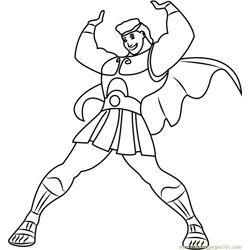 Happy Hercules Free Coloring Page for Kids