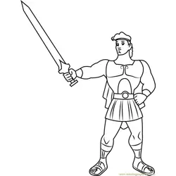 Hercules show his Sword Free Coloring Page for Kids