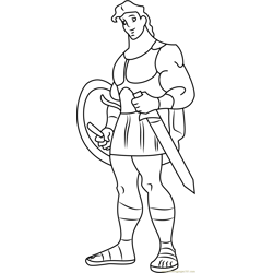 Hercules, the Legendary Hero Free Coloring Page for Kids