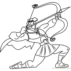 Hercules with Bow and Arrow Free Coloring Page for Kids