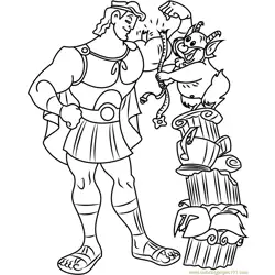 Hercules with Philoctetes Free Coloring Page for Kids