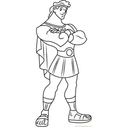Standing Hercules Free Coloring Page for Kids