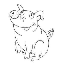Abner the Pig Hey Arnold! Free Coloring Page for Kids