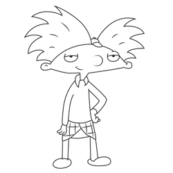 Arnold Shortman Hey Arnold! Free Coloring Page for Kids