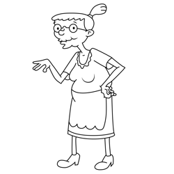 Arnold's Grandma Hey Arnold! Free Coloring Page for Kids