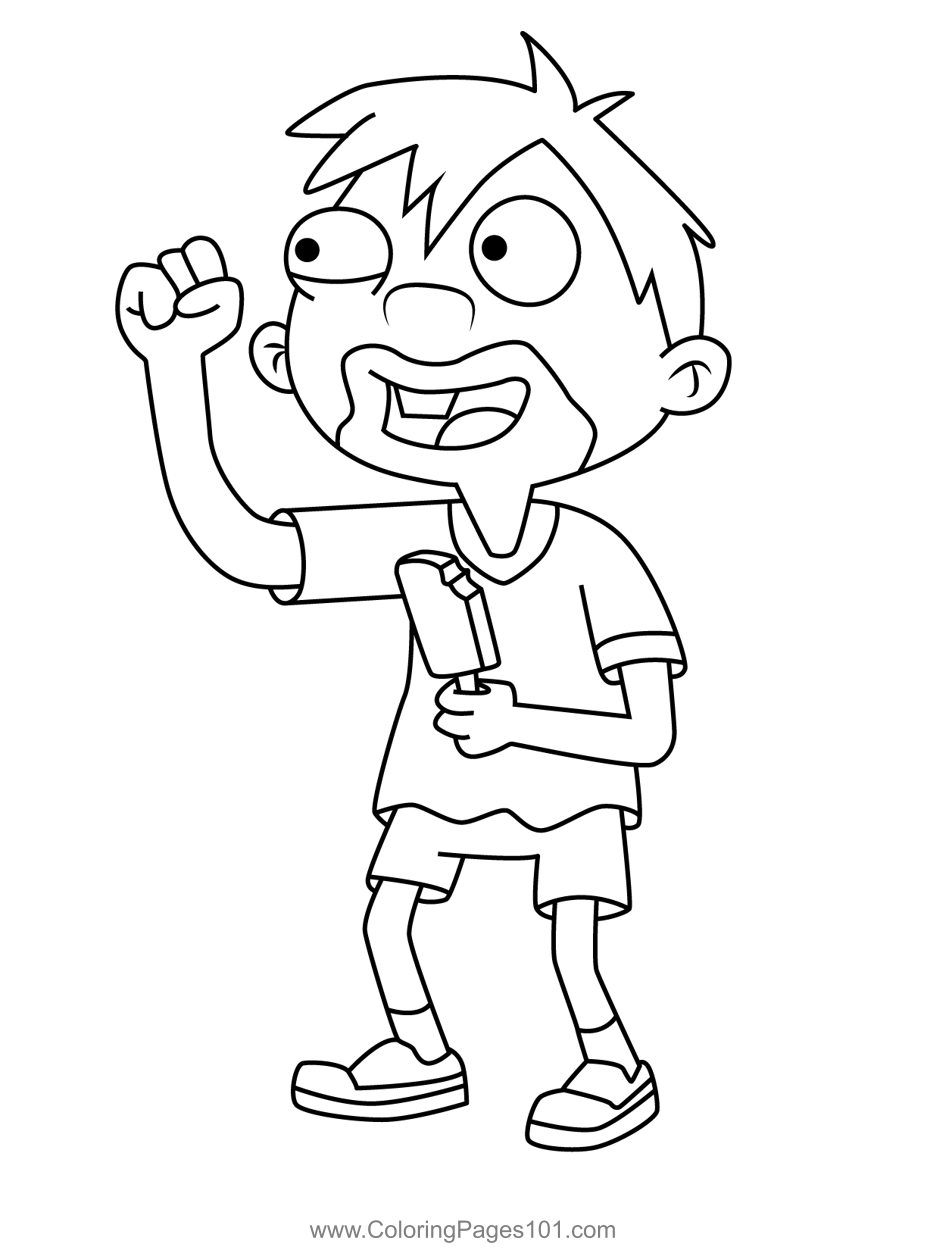 Chocolate Boy Hey Arnold! Coloring Page for Kids Free Hey Arnold