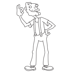 Grandpa 'Steely' Phil Hey Arnold! Free Coloring Page for Kids